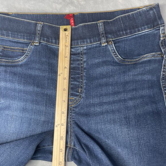 🌼Spanx Jeans Women's Size L Blue Slimming Stretch Dark Wash Denim High Rise🌼🌼 - Picture 9 of 16